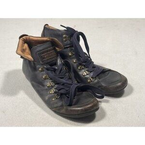 Women’s Size 10 Pikolinos Ankle Flat Leather Shoes 41 Black Brown Boots Laced